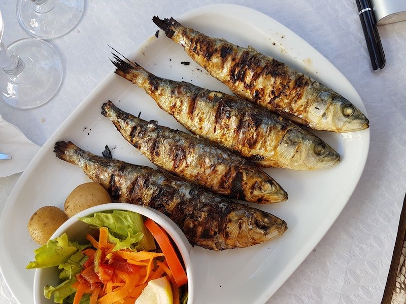 Grilled sardines are a popular Portuguese food, especially during June.