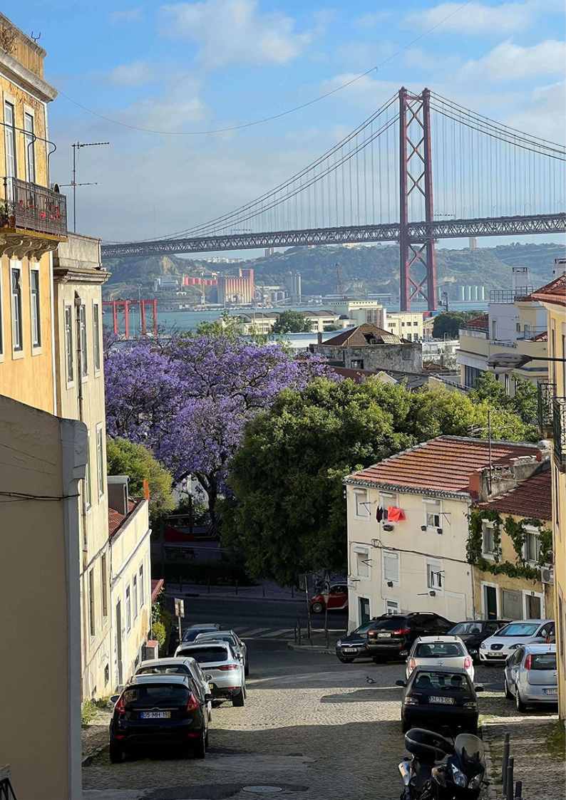 View of 25 de Abril Bridge Lisbon, Estrela Neighbourhood 