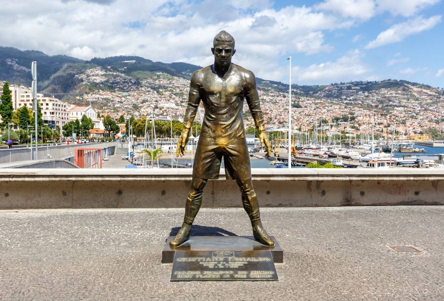 Statue of Cristiano Ronaldo in Funchal, Madeira 