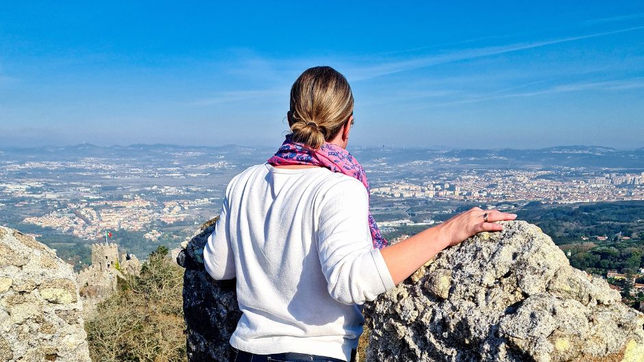 A woman enjoying the view in Sintra 