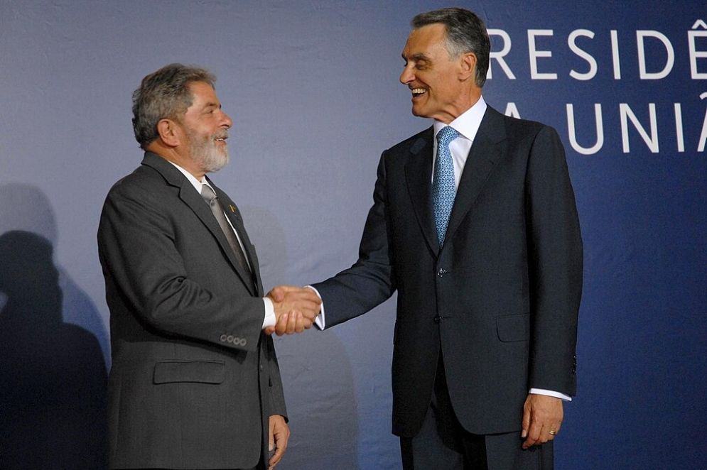 President Cavaco Silva with the president of Brazil, Lula da Silva, in 2007
