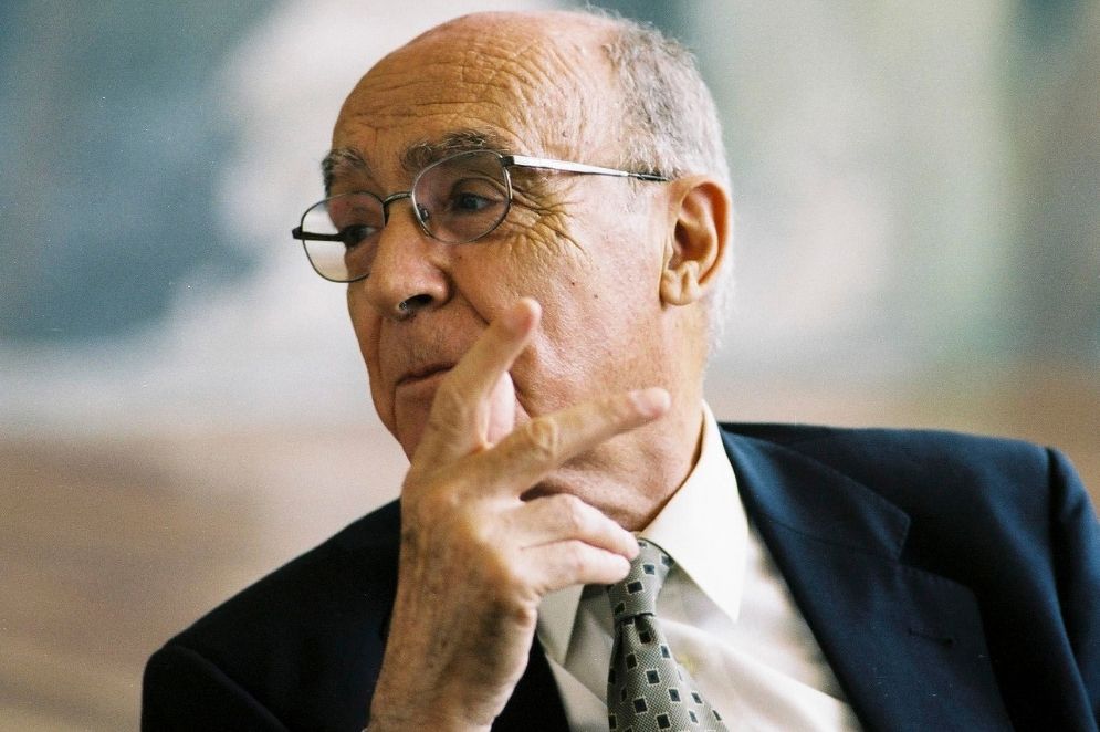A close up of Jose Saramago, nobel laureate. 